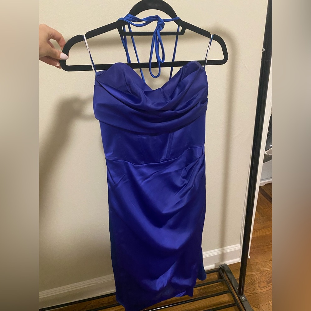 Bardot Royal Blue Halter Dress